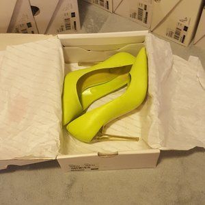 Aldo Nika Women's Size 7 Neon Green Leather Stiletto Pumps